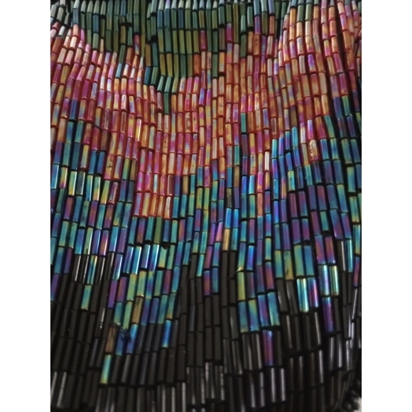 La Regale Vintage Black Bugle Beaded Evening Bag - Picture 4 of 5